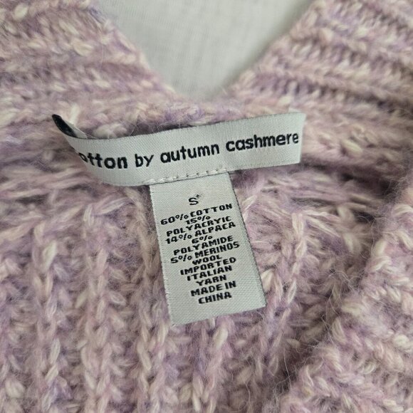 Autumn Cashmere Tweedy Shaker V-Neck Sweater Size S Thistle Lilac - Picture 9 of 9
